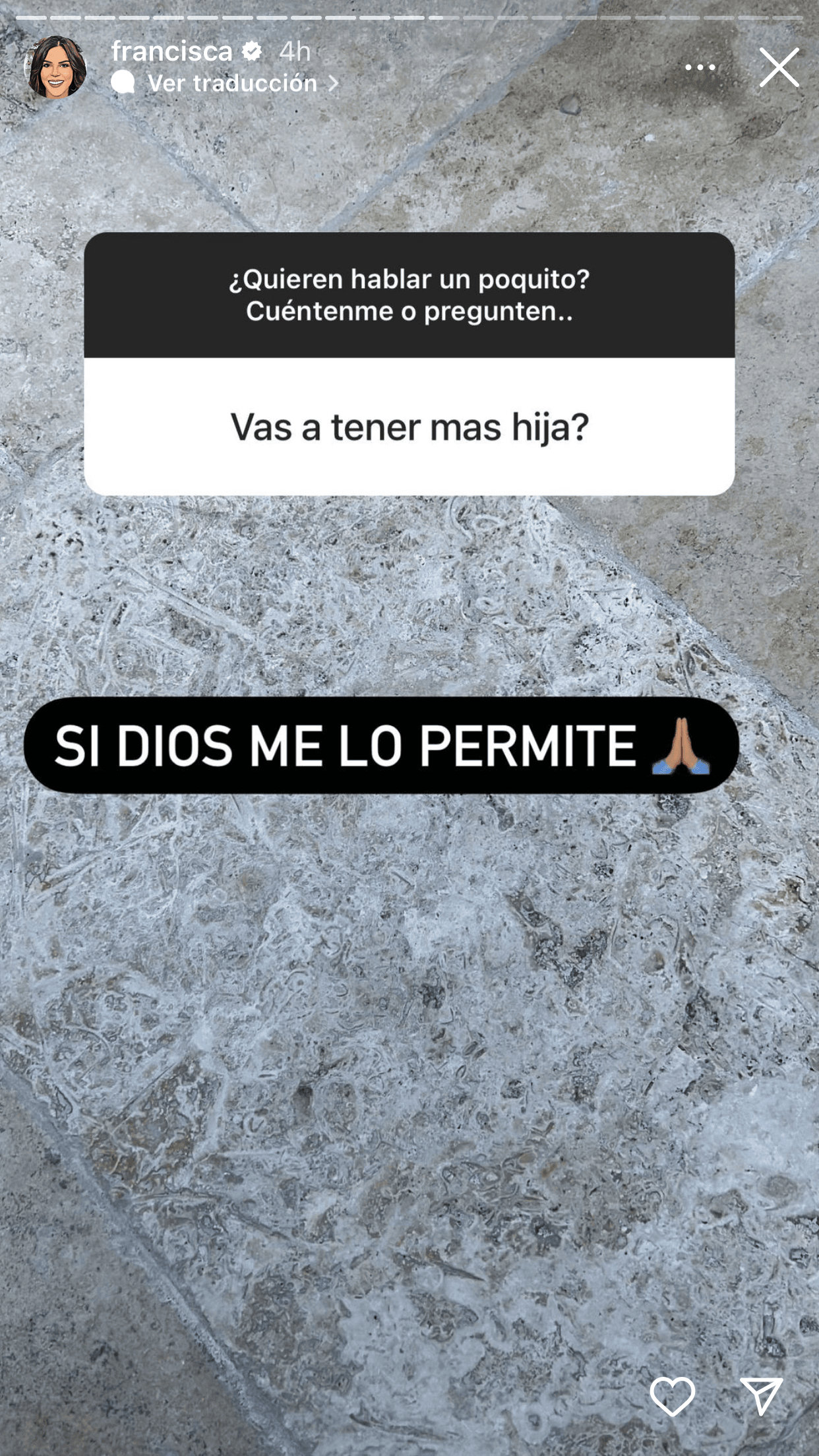 <b>"Si Dios me lo permite"</b>, contestó. 
<br>