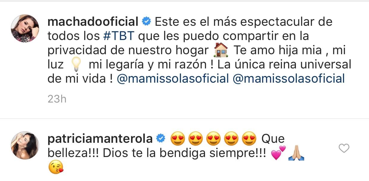 “Qué belleza. Dios te la bendiga siempre”, escribió Manterola.