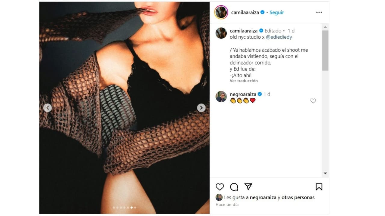 Camila Araiza posó así y su papá, Raúl Araiza, reaccionó.