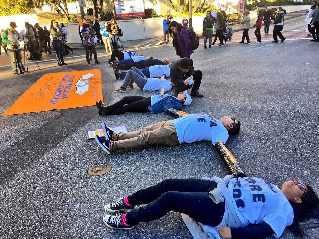 Marcha migratoria en Los Ángeles