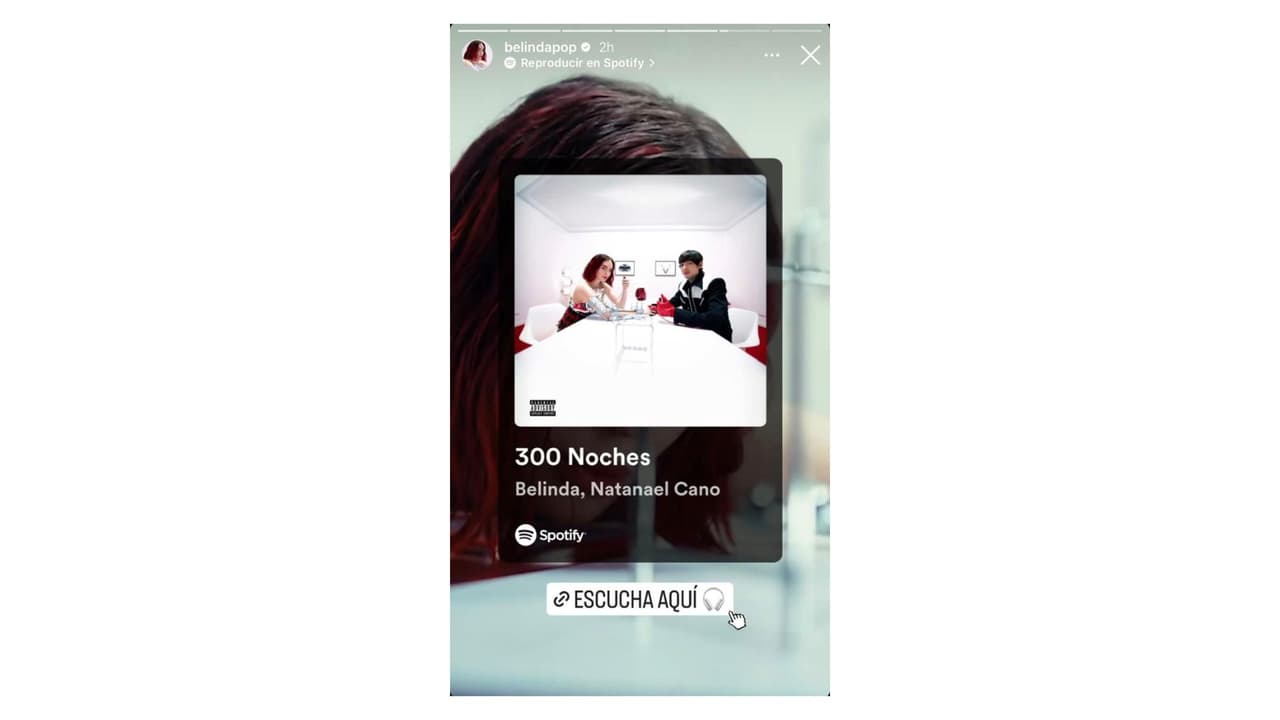 Belinda aprovechó sus redes para promocionar su tema '300 Noches'.