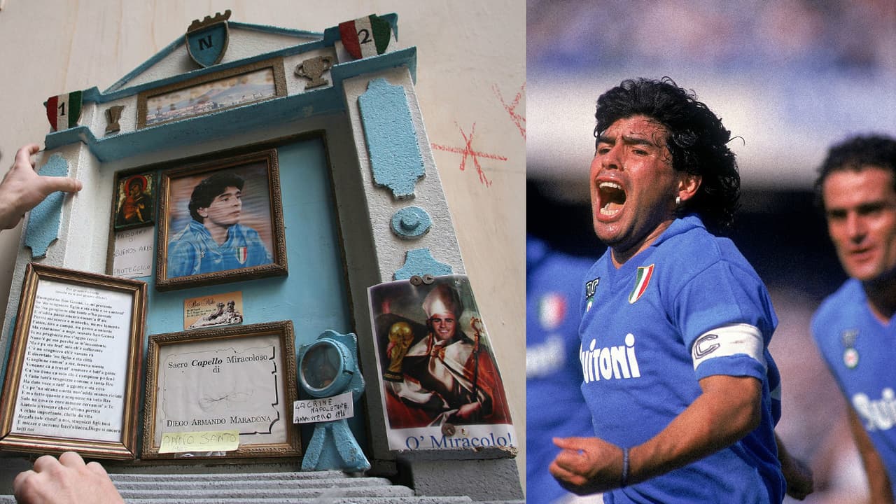 El argentino Diego Armando Maradona se encuentra en Nápoles, donde celebrará el trigésimo aniversario del primer título liguero del club italiano, del que fue protagonista y participará en un espectáculo en el teatro San Carlo.