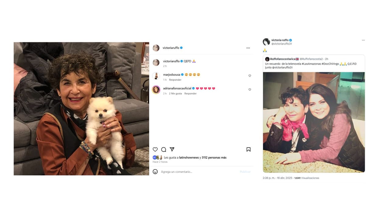 Victoria Ruffo lamentó el fallecimiento de la ‘Doc Chiringo’.