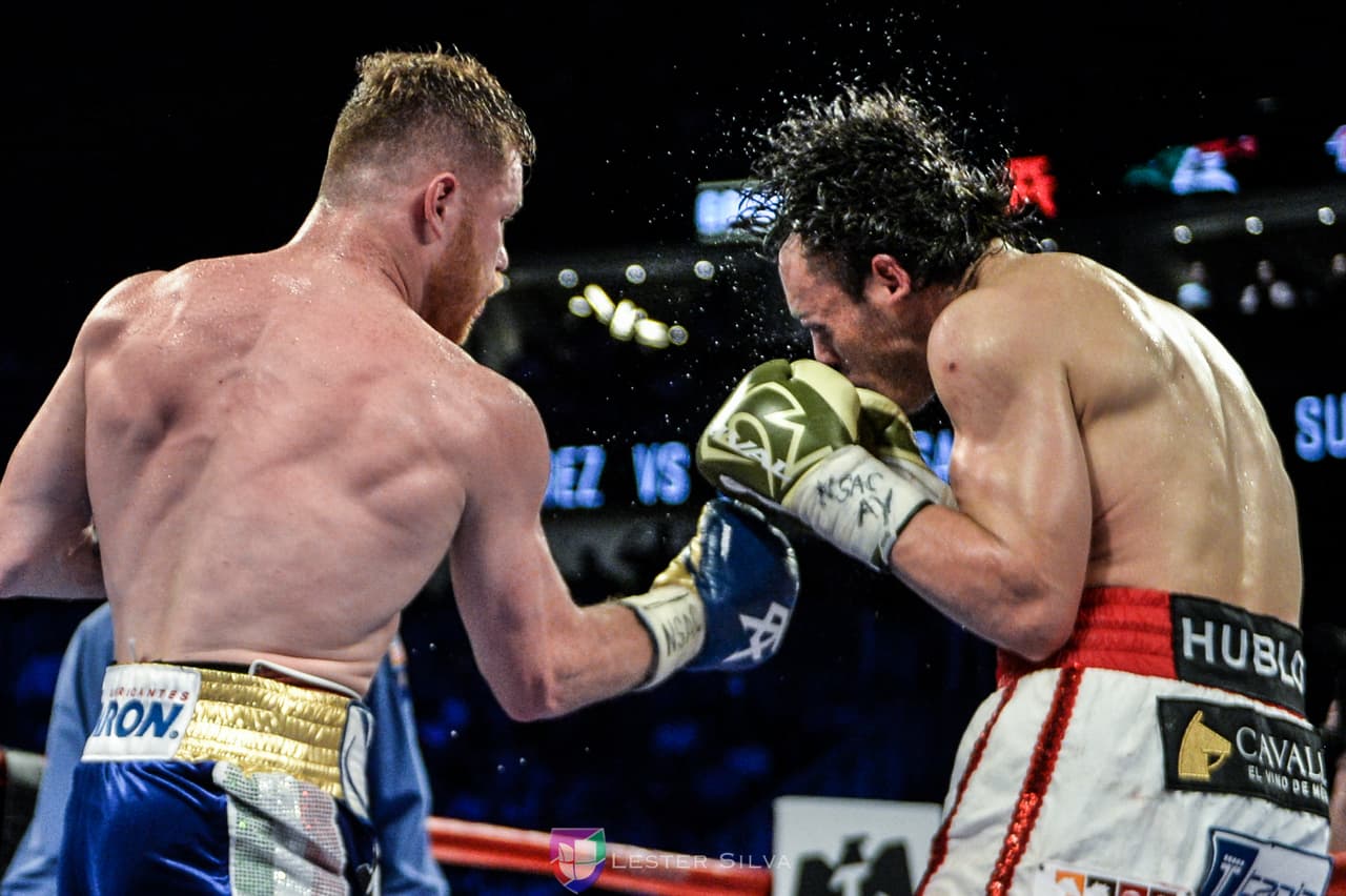 Te acercamos a los golpes que se dieron Saúl 'Canelo' Álvarez en contra de Julio César Chávez Jr., imágenes que te harán sentir en el ring.