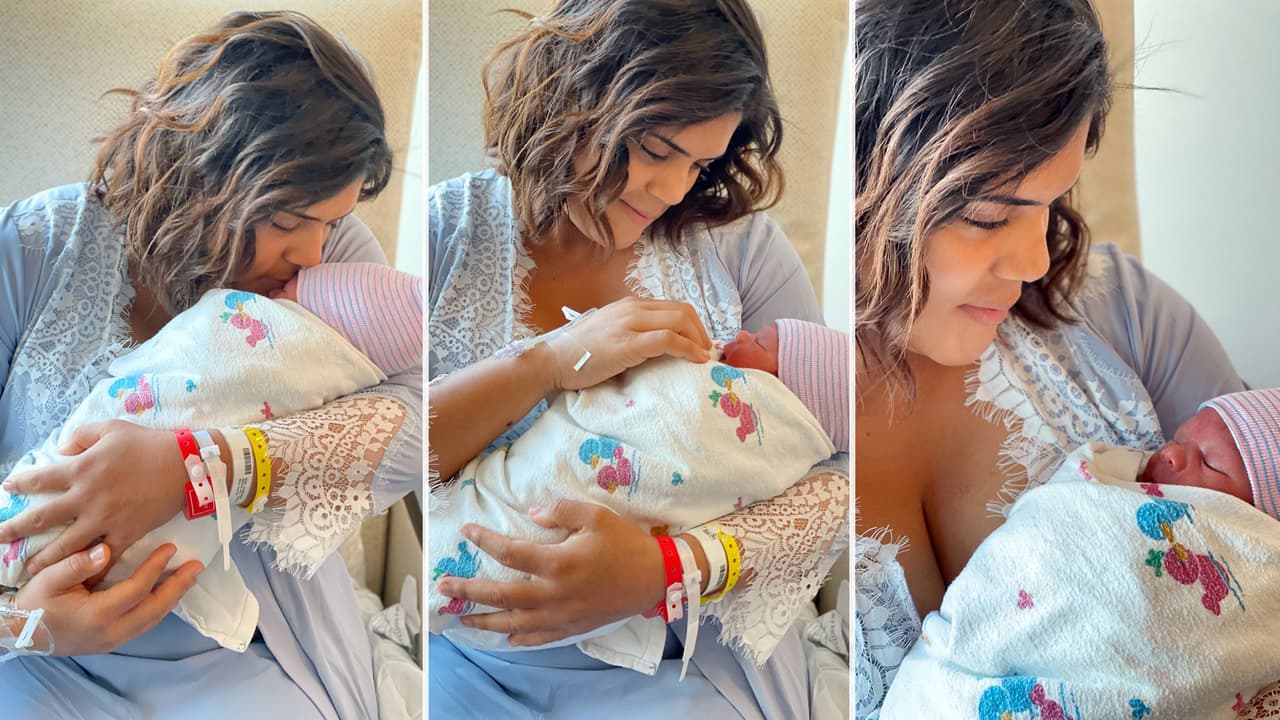 El 8 de junio, la conductora presentó las primeras fotos de hijo con su familia de Despierta América.