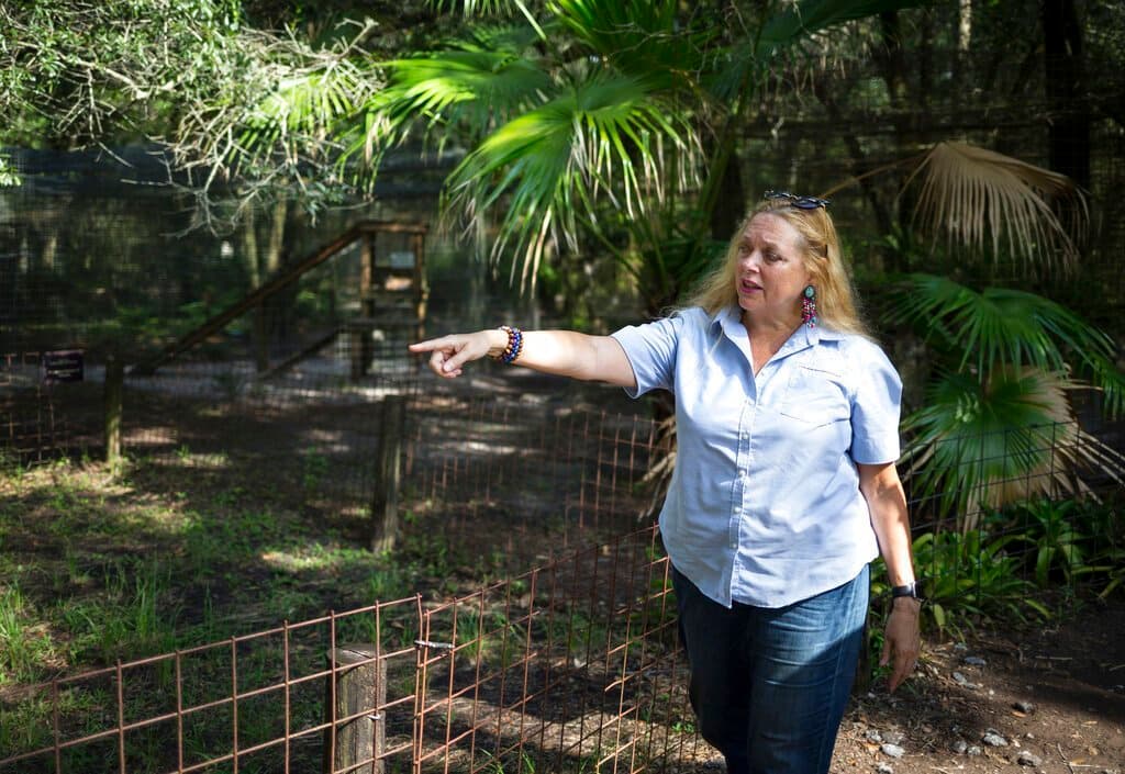 Carole Baskin, propietaria del santuario de felinos Big Cat Rescue, ubicado cerca de Tampa, en julio de 2017.