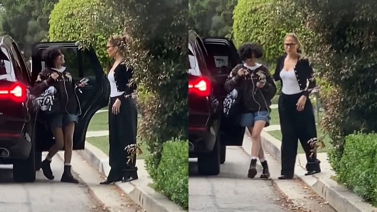 Emme parecía feliz al llegar a casa de Jennifer Garner.