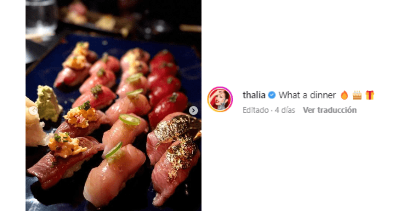 La cena de Thalía en el restaurante de Bad Bunny