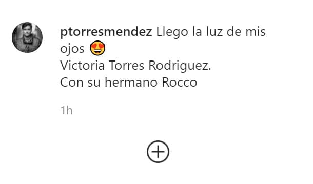 Para él, se trata de la llegada de 
<b><a href="https://www.instagram.com/p/CJ3zAa0Hw9fc4-wg8PKKWoe7ESSa9Gkg5NEnqI0/?igshid=1k62laqmc6ebu" target="_blank">"la luz de sus ojos". </a></b>
<br>