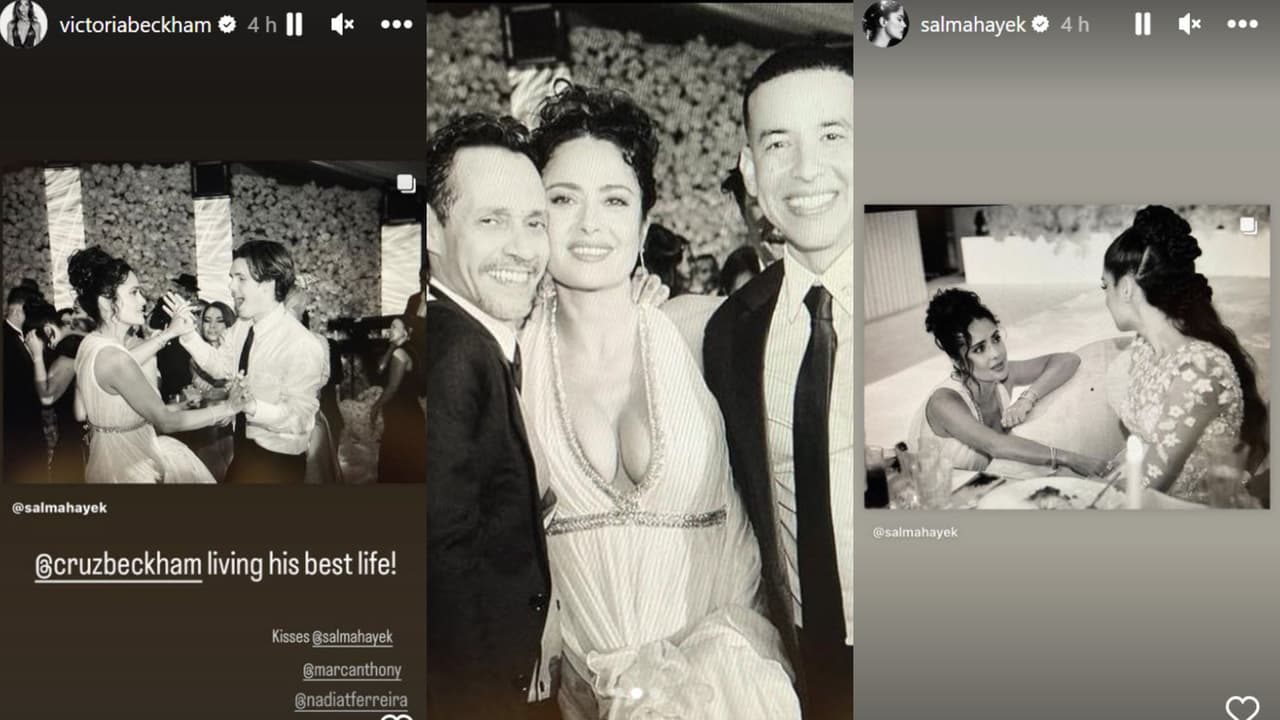 Estas fueron las fotos que Salma Hayek compartió de la boda de Nadia Ferrerira y Marc Anthony.
