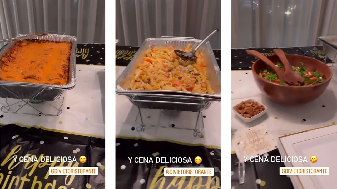 Maity Interiano mostró la cena que disfrutaron durante su fiesta.