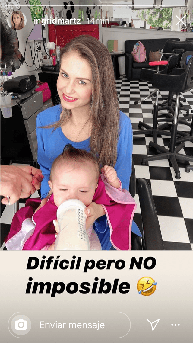 "No me ha pesado porque estoy acostumbrada a estar en casa con mi hija", platicó, "
<b><a href="https://www.univision.com/famosos/ingrid-martz-se-tuvo-que-esconder-para-grabar-este-video-y-al-verlo-entenderas-por-que-video" target="_blank">no me harto ni me aburro</a></b>, siempre encontramos qué hacer".
<br>