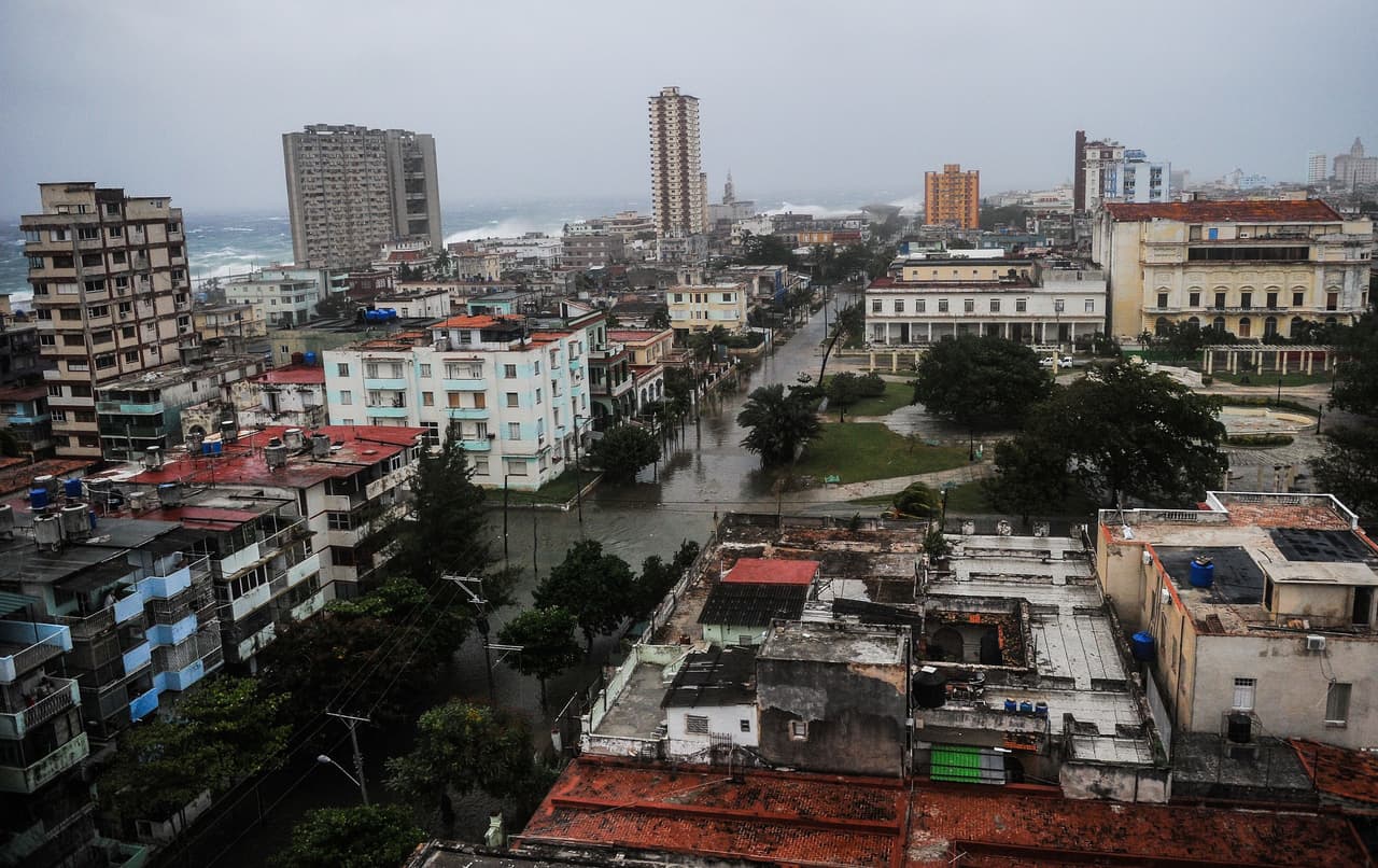Una vista aérea de La Habana Inundada.