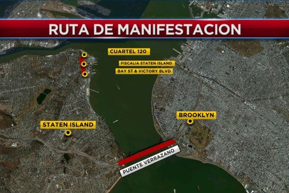 Ruta de la marcha en protesta por la muerte de Eric Garner