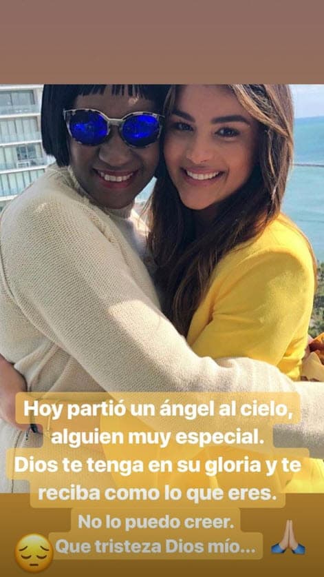 Con esta imagen y texto la reina de Nuestra Belleza Latina lamentó el fallecimiento.