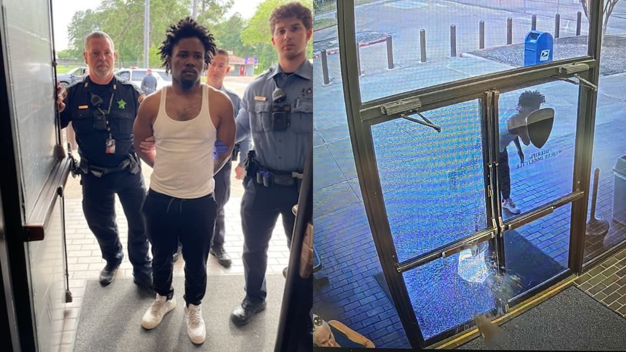 Arrestan a sospechoso que "se despertó enojado" y lanzó una roca contra la oficina del Sheriff del Condado Montgomery