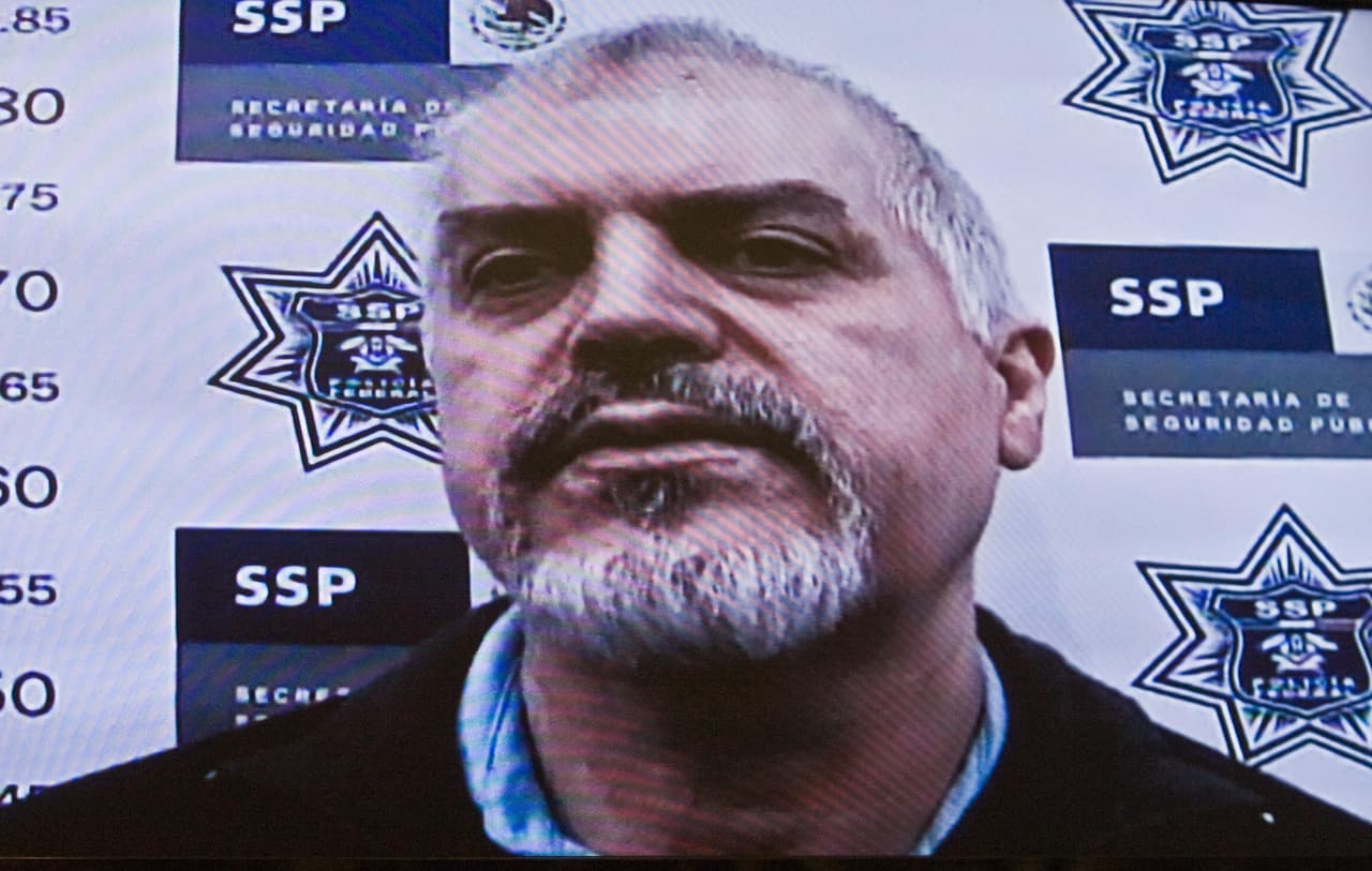 TV grab taken from a video of the Public Security Ministry in Mexico City, of Eduardo Arellano Felix, considered the number two in the notorious drug trafficking Tijuana cartel. Mexican police have arrested the top drug trafficker from the powerful cartel, also known as the one of the Arellano Felix brothers, after a shootout in Tijuana, near the border with the US. AFP PHOTO/Ronaldo SCHEMIDT - MINISTERIO DE SEGURIDAD (Photo credit should read Ronaldo Schemidt/AFP/Getty Images)