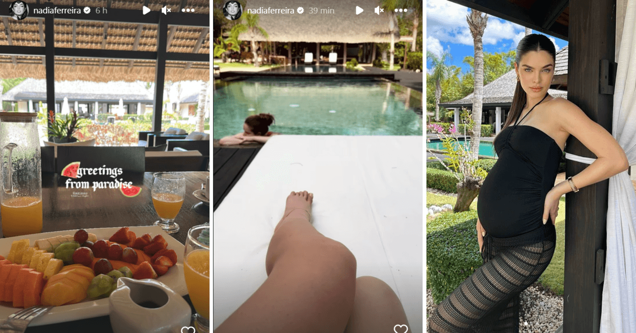 Nadia Ferreira presumió su embarazo "desde el paraíso"