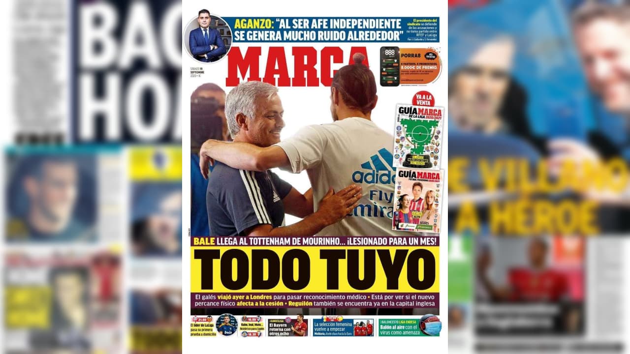 Así reaccionó la prensa internacional al regreso de Gareth Bale a la PL | El galés dejaría al Real Madrid para enlistarse en el Tottenham de Mourinho.