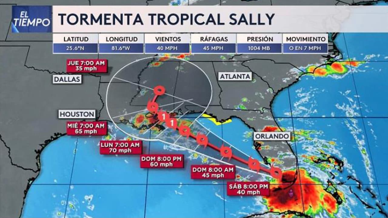 Se forma la tormenta tropical número 19, Sally cerca de la costa suroeste de Florida