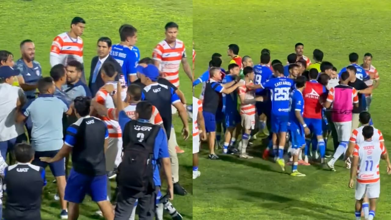 Correcaminos vs. Cruz Azul Hidalgo acaba en bronca dentro del campo de juego