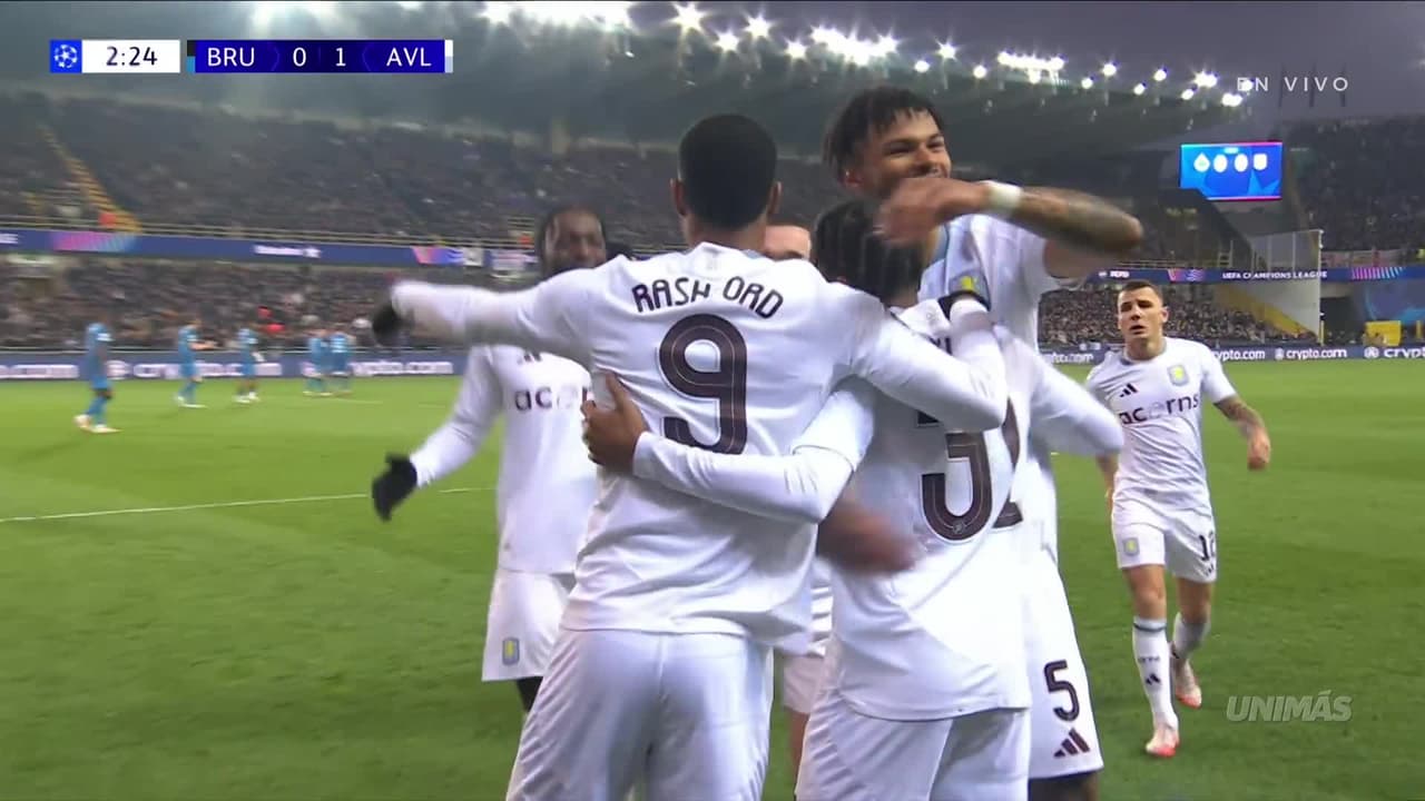 ¡Gol de Aston Villa! Bailey conecta en el área a balón parado para el 1-0