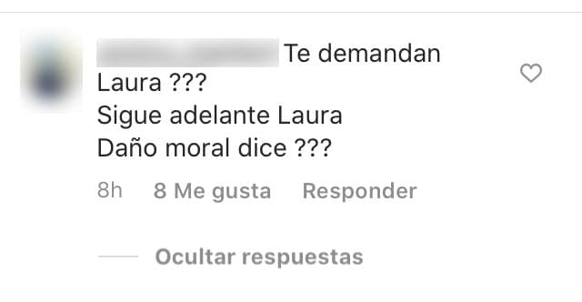 Lo hizo al dar respuesta a una seguidora que le preguntó en su cuenta de Instagram si la habían demandado por daño moral. 
<br>