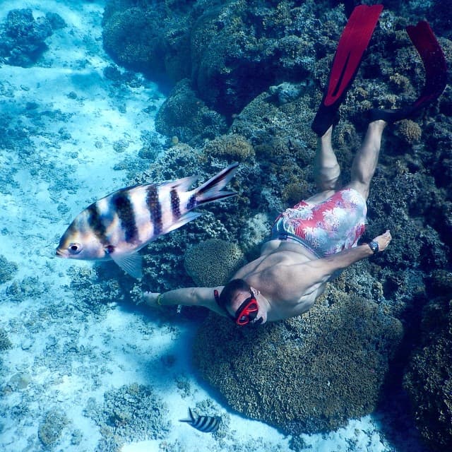 Y debajo del mar también tomó impresionantes imágenes.