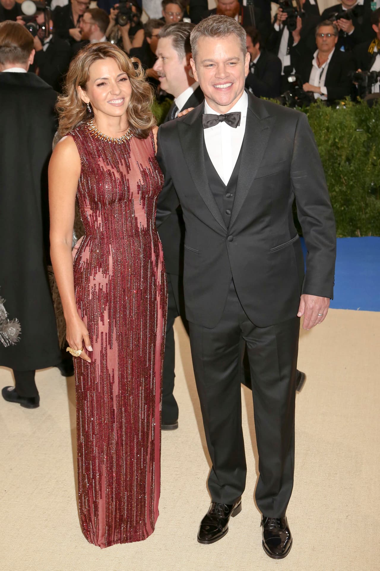 El actor Matt Damon y su esposa Luciana Barroso.