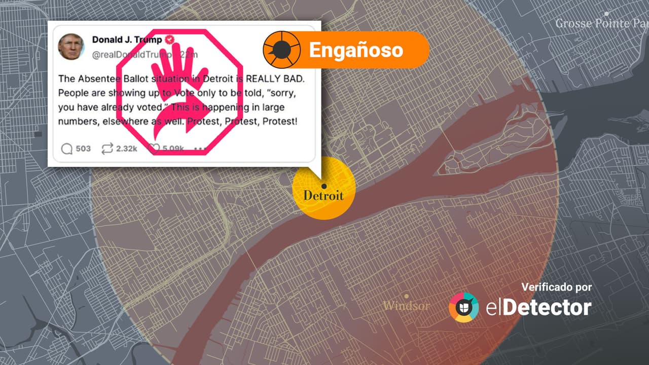 “Lo siento, ya has votado”, el mensaje engañoso que hizo Trump sobre las votaciones en Detroit