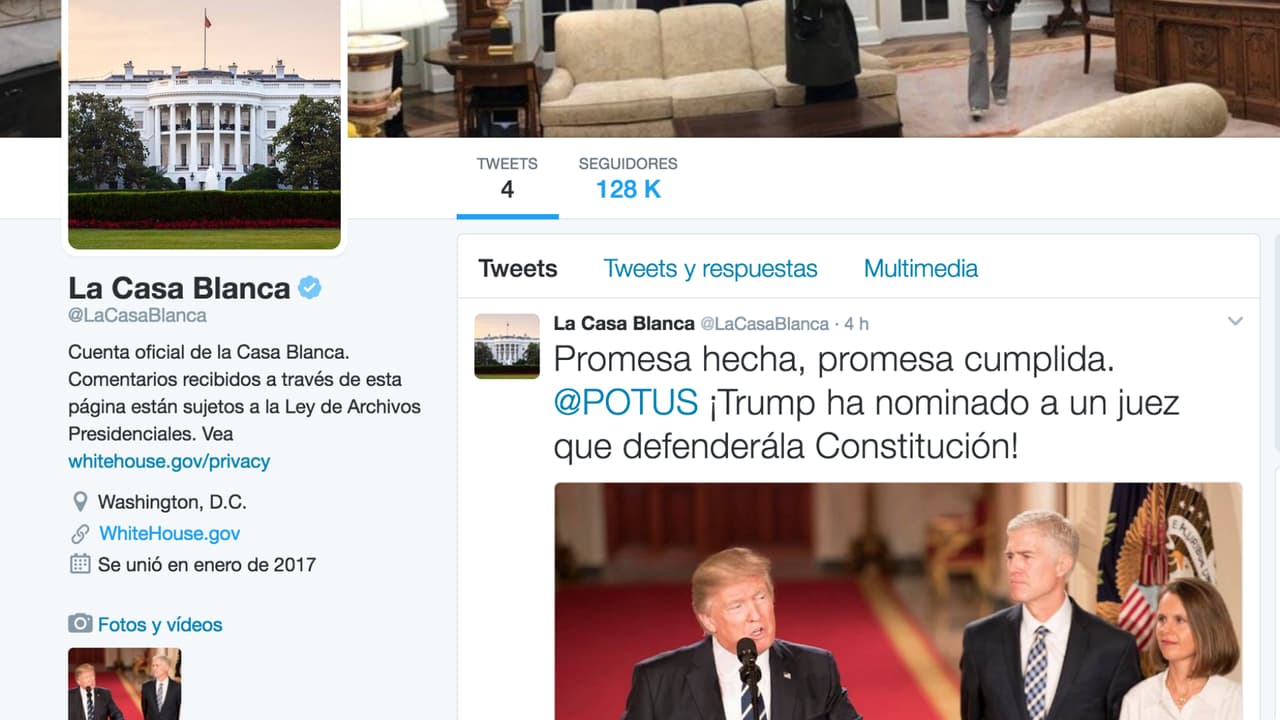El equipo de comunicación de Trump restituye el Twitter en español: @LaCasaBlanca