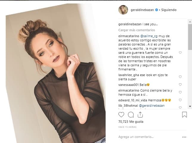 Un par de horas después, Geraldine contestó en su cuenta de la misma red social con una fotografía que decía: "I see you... (Te veo...)".