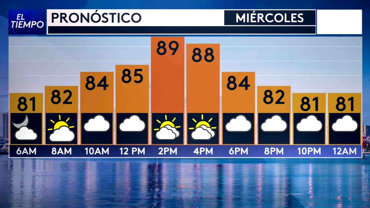 Pronóstico del tiempo hoy en Miami: Día caluroso; el termómetro alcanzará 89 °F
