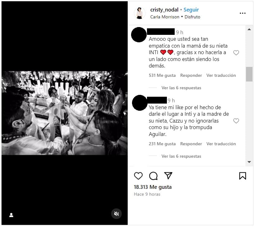 Mamá de Nodal, Cristy, publicó una fotografía en la que aparece Cazzu, ex de su hijo.