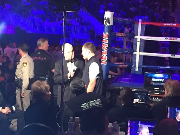 Golovkin entrevistado antes de la Canelo-Khan