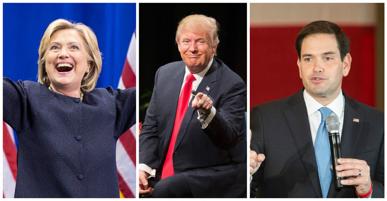 Clinton, Trump y Rubio esperarán en el sur de FL resultados del súpermartes