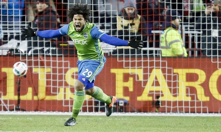 Torres after scoring the winning penalty