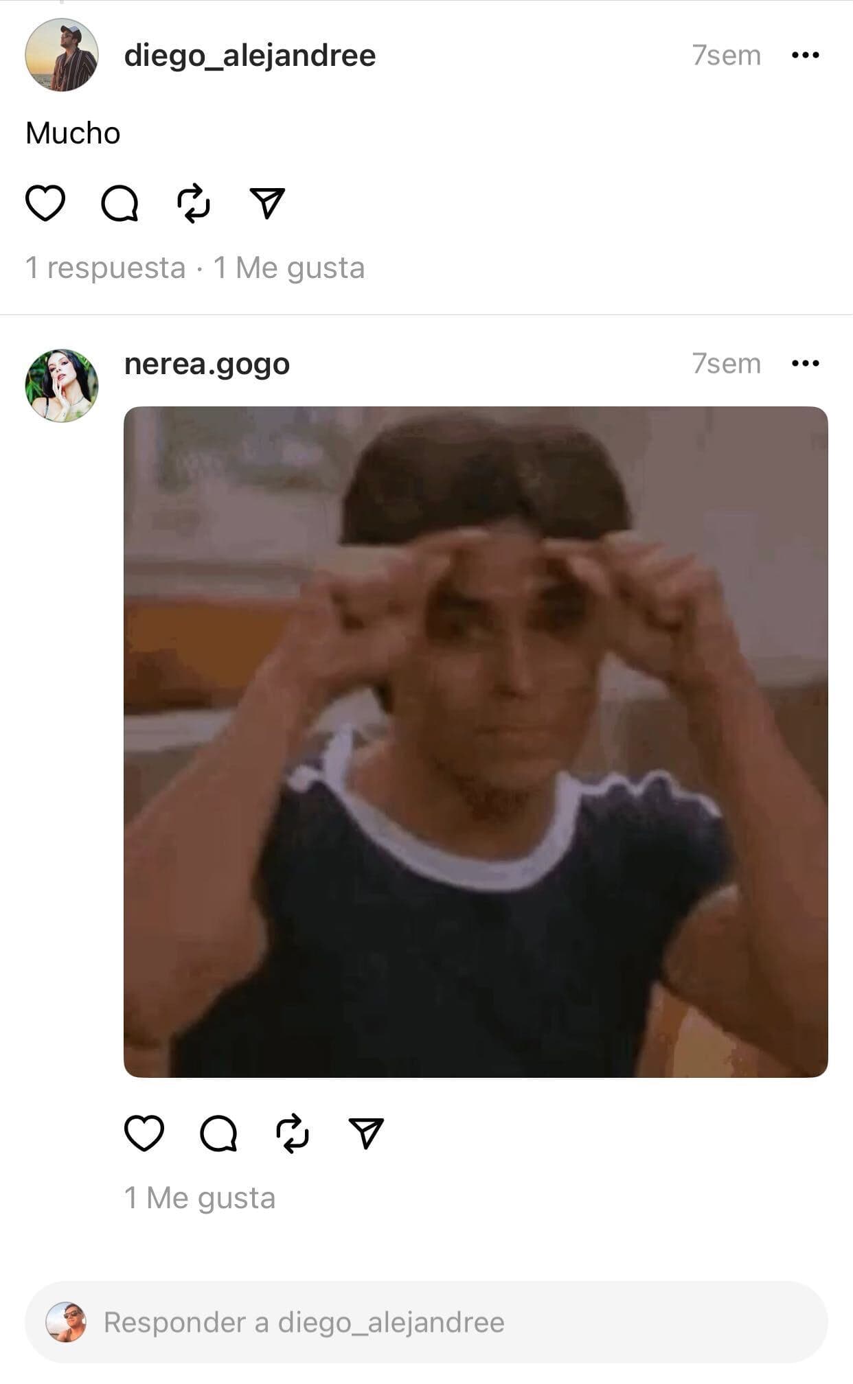 A lo que ella le respondió con un GIF del actor Wilmer Valderrama formando un corazón con sus manos y diciendo
<b>"Te amo"</b>.
<br>