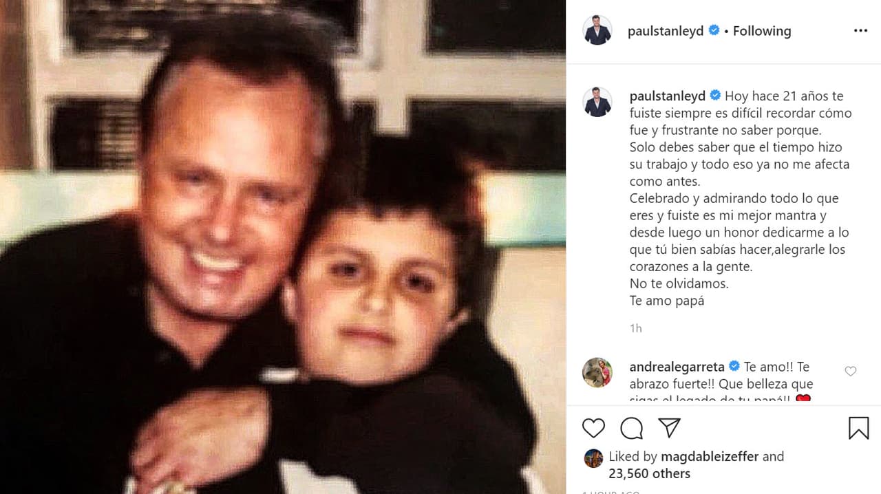 Así lo compartió este domingo al recordarlo con 
<b><a href="https://www.instagram.com/p/CBJOYCIJJmV/" target="_blank">esta foto </a></b>en la que aparece con él. 
<br>