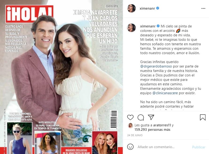 Tras el trago amargo que vivieron en 2018, ahora están encantados y celebrando la espera de su hija. El 24 de junio, la pareja anunció, por medio de la revista ¡Hola!, que 
<b><a href="https://www.univision.com/famosos/ximena-navarrete-embarazo-bebe" target="_blank">están esperando su primer bebé</a></b>.