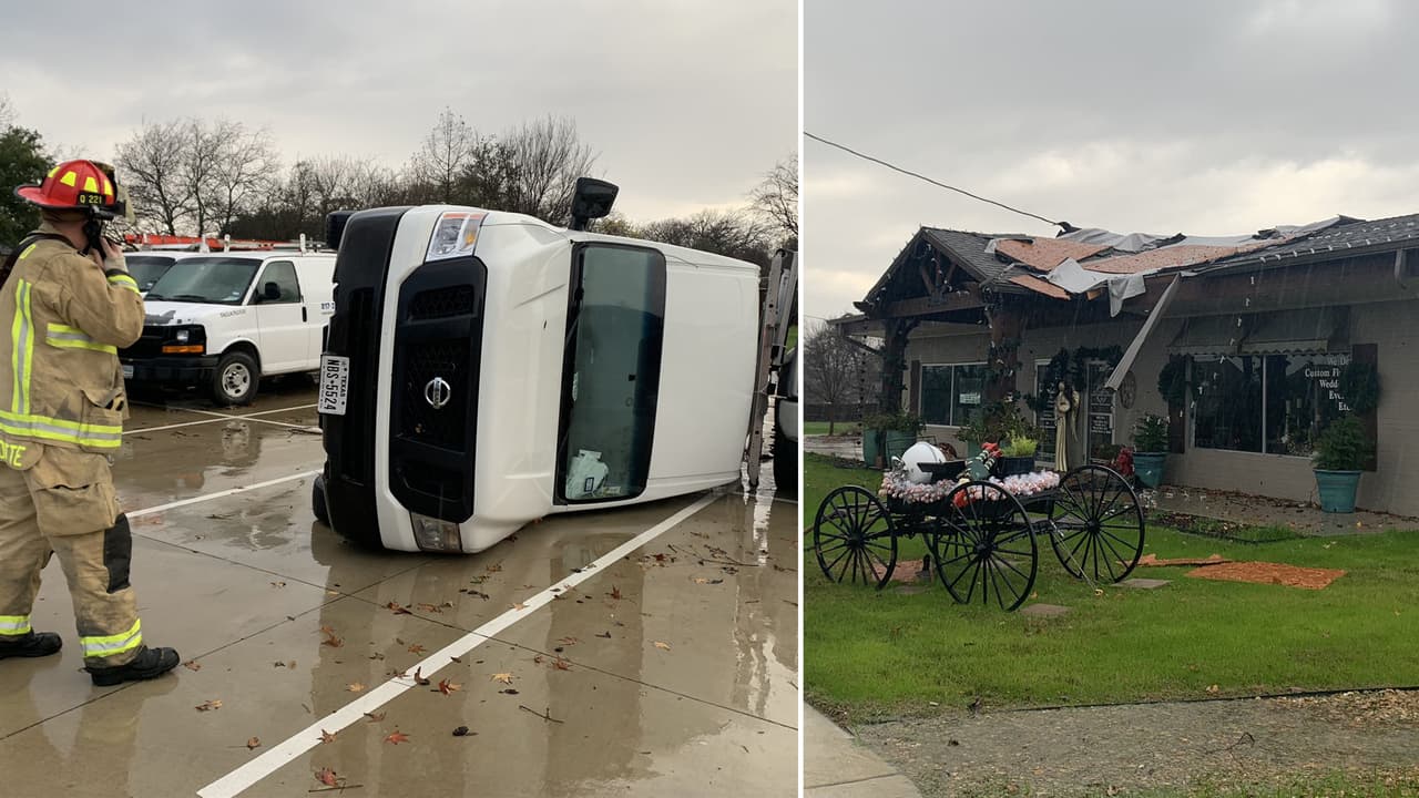 En North Richland Hills, las autoridades registran 
<b>alrededor de 20 casas y negocios con daños</b> hasta la tarde del martes 13 de diciembre. La línea preliminar de los daños se extiende aproximadamente dos millas, alrededor de Smithfield, Starnes y North Tarrant.