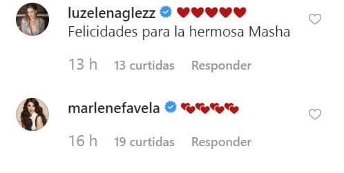 Personalidades como Luz Elena González y Marlene Favela felicitaron así a la hija de Ana Layevksa. 
<br>