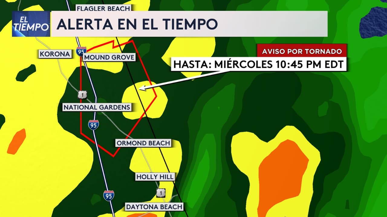 Aviso de tornado en el condado Volusia