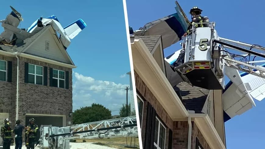 Una avioneta se estrella contra el techo de una casa de dos plantas en Georgetown