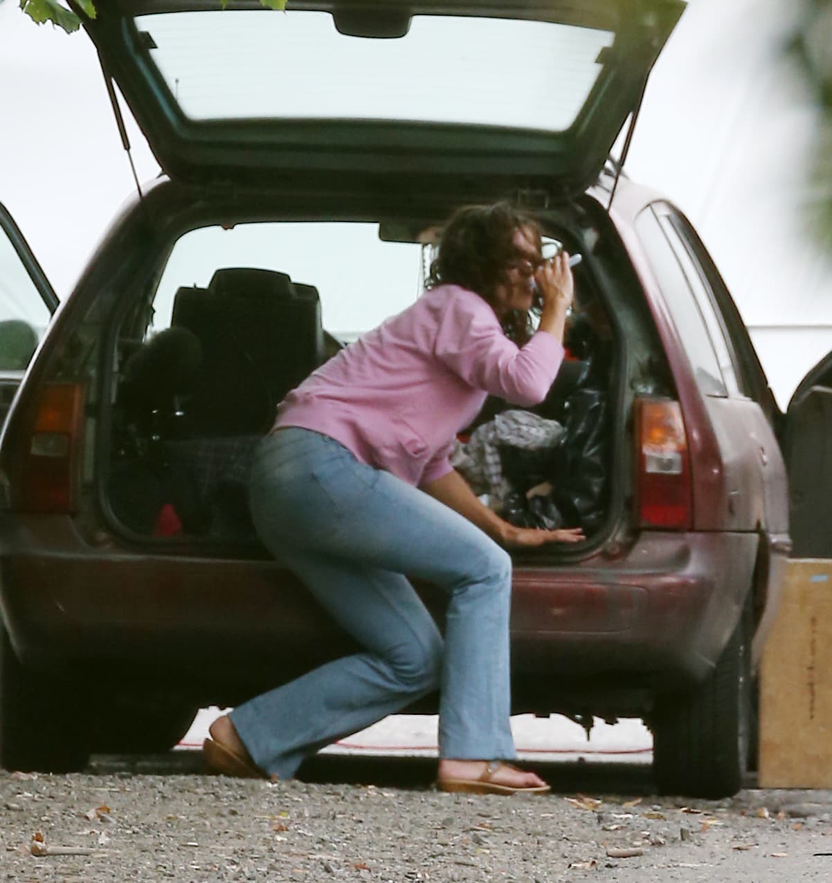 Y aprovechó para darle un traguito a su anforita.