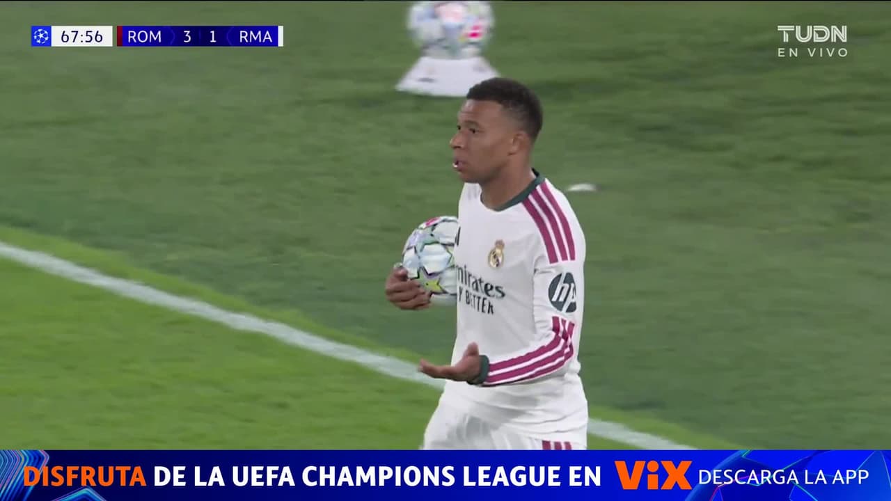 ¡El golazo que le anulan a Kylian Mbappé vs. Roma en Champions es una joya perdida!