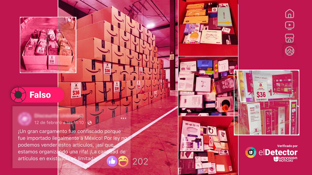 Esos productos no son de un cargamento confiscado en México que están rifando porque no se pueden vender