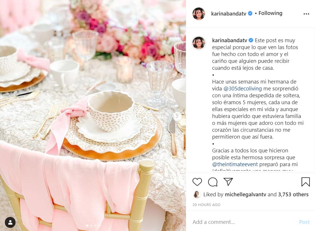 Karina compartió algunas 
<b>imágenes de la decoración</b> en su cuenta de Instagram. 
<br>