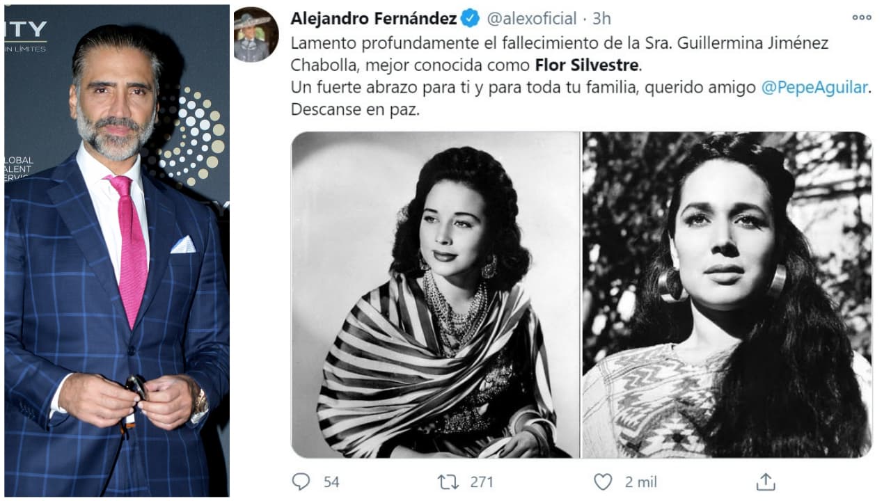 Alejandro Fernández, uno de los exponentes más importantes de la música ranchera de México en los últimos años, también envió sus condolencias a través de Twitter.