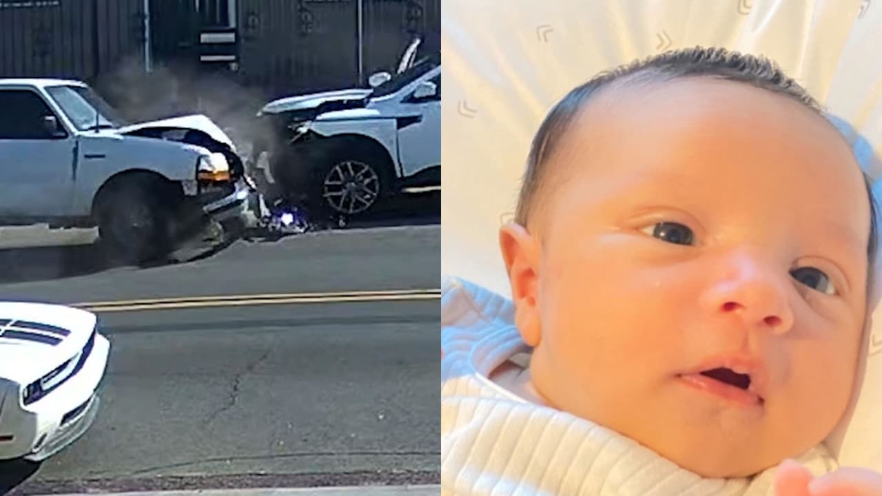 Un bebé de un mes de nacido y su madre se salvan de milagro del impacto de una camioneta a gran velocidad